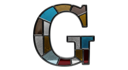 Isolated Stained Glass Letter G