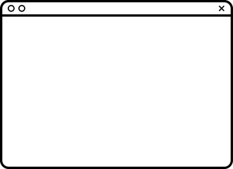 Obraz premium Minimalist Browser Window Frame Outline. Vector design elements.