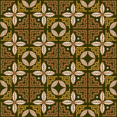 Beautiful and elegant vector traditional Javanese ethnic batik pattern template.