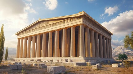 Obraz premium Majestic Hephaestus Temple: Athenian Architectural Marvel