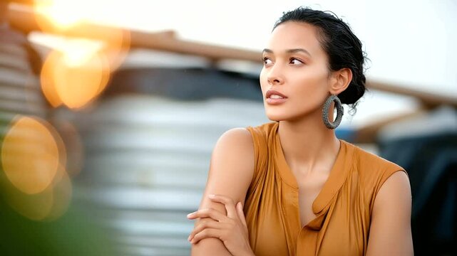 Manager inspecting rainwater harvesting system with collection tank