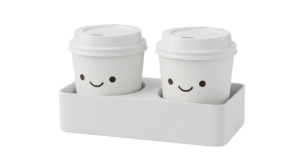 Isolated Two Takeout Coffee Cups