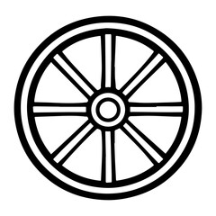 Obraz premium Circular Wheel Icon – Transportation Component Vector