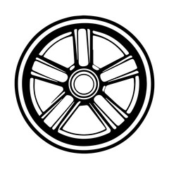 Fototapeta premium Round Wheel Graphic – Black Outline Vector SVG