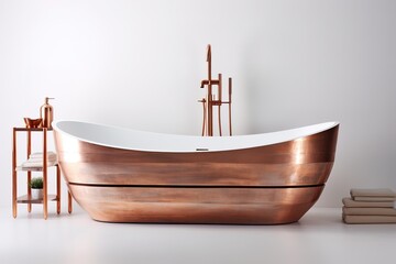 Luxurious copper bathtub interior design modern bathroom spa with copper accents relaxation