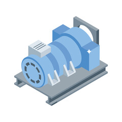 Easy to edit isometric icon showing water engine system © DesignView