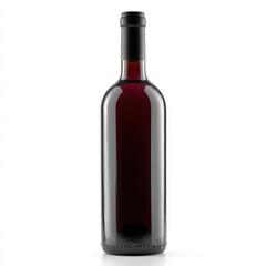 Full Bottle of Red Wine Isolated on White Background Perfect for Wine Labels and Packaging Design