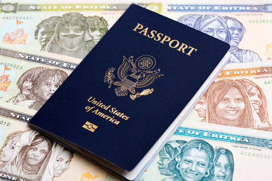American passport on Erytrean nakfa