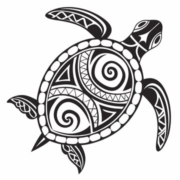 a stylized turtle (honu) tribal logo