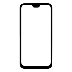Smartphone Outline Simple Black Mobile Phone Illustration