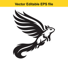 Flying Squirrel Logo Design: A Vector Illustration of a Squirrel with Wings