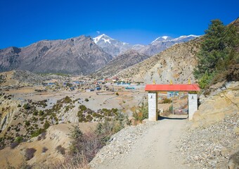 Himalayas, Nepal - The famous hiking on the roof of the world called Annapurna Circuit in Himalaya...