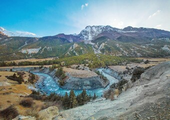 Himalayas, Nepal - The famous hiking on the roof of the world called Annapurna Circuit in Himalaya...