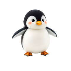 3d penguin on white background