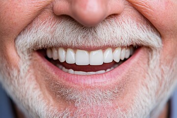 Close-up of a smiling person's mouth and teeth.
