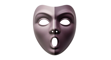 Isolated Two-Tone Mask with Open Mouth