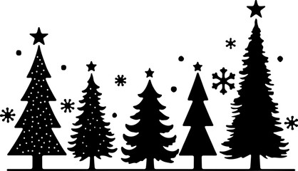 Fototapeta premium Extensive Christmas Tree Silhouette Bundle 