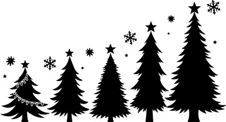 Extensive Christmas Tree Silhouette Bundle 