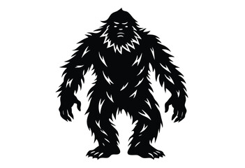 Fototapeta premium Bigfoot Silhouette Vector Illustration for T-Shirt, Logo, Sticker, Poster, and Print Designs