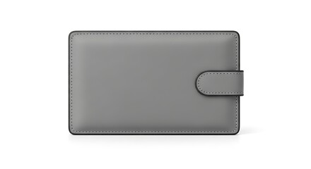 Gray leather wallet isolated on white background