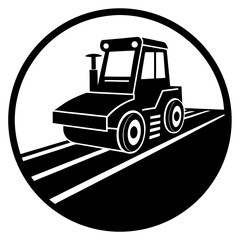 Naklejka premium Silhouette of a road paver