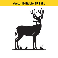 Majestic Silhouette of a Deer in a Meadow