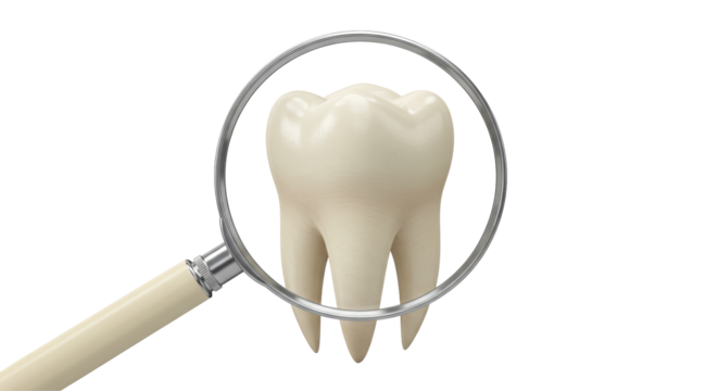 Isolated Tooth Under Magnifying Glass