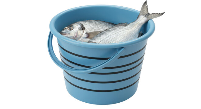 Isolated Fish in Bucket - Powered by Adobe