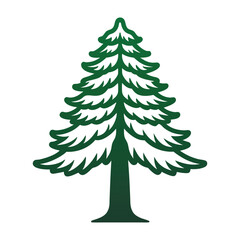 Redwood Tree Line Art Vector Icon Design