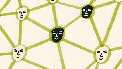 Illustration of interconnected ai agents symbolizing a network of communication and collaboration.