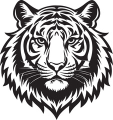 Tiger head Silhouette Vector