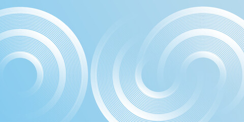 Circle effect style geometric. Minimalist background pastel colorful  blue and white gradations abstract modern simple