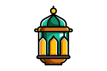 Ramadan islamic lantern design element isolated on transparent background