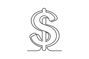 Obraz premium Abstract dollar sign linear background design isolated on transparent background