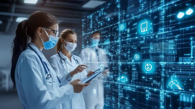 Medical professionals leveraging advanced digital solutions for healthcare enhancement