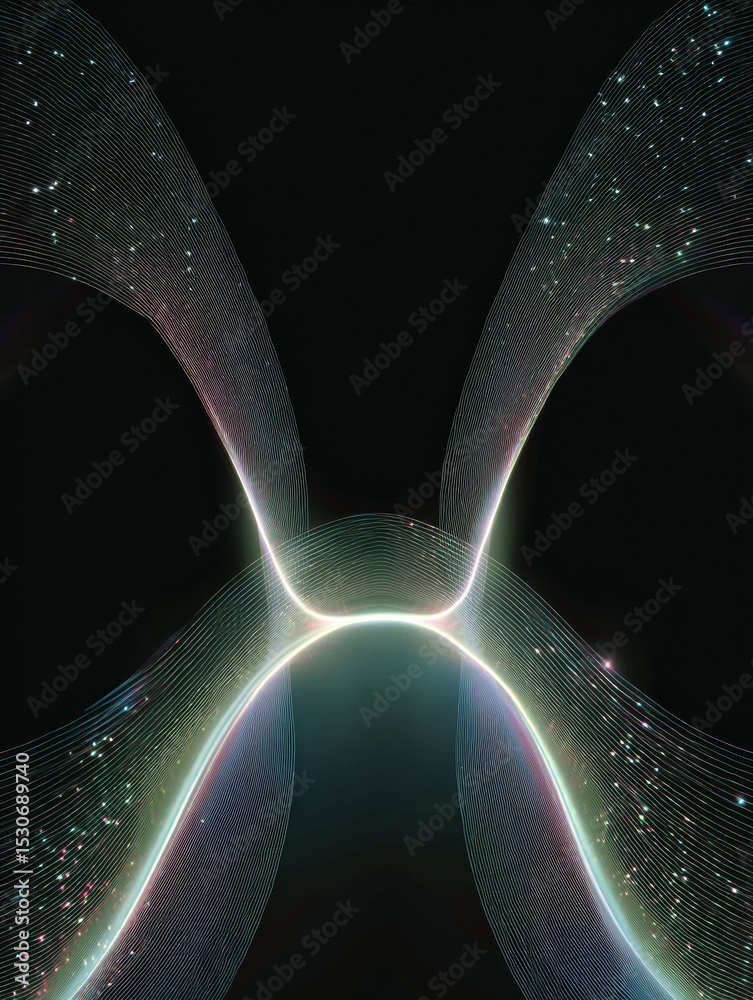 Aufkleber Abstract Geometry of Retina Scan Lines Creating Dark Glow Patterns Across Blurred Space