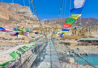 Himalayas, Nepal - The famous hiking on the roof of the world called Annapurna Circuit in Himalaya...