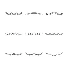 Obraz premium Collection of decorative border elements with wavy lines