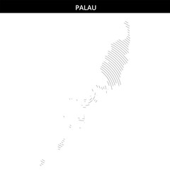 Map of Palau showcasing the island's unique coastline patterns
