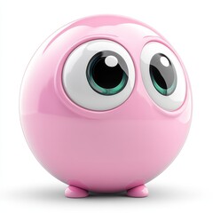 Whimsical and Colorful 3D Rendering of a Pink Emoji, Embodying Pure Joy and Playfulness, Isolated