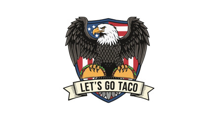 Obraz premium Bald Eagle Holding Tacos with 