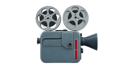 Isolated Vintage Movie Camera