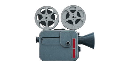 Isolated Vintage Movie Camera