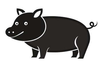 Obraz premium Minimalist single line ceramic pig design isolated on transparent background