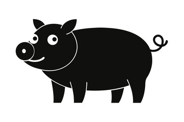 Fototapeta premium Minimalist single line ceramic pig design isolated on transparent background