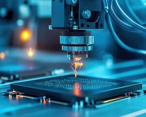 A machine is creating a circuit board