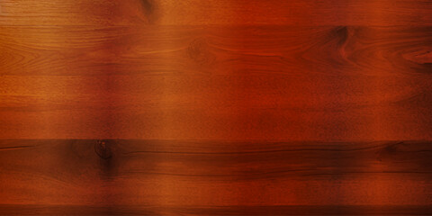 A Stunning Close-Up of Glossy Lacquered Brown Wood Panels, With Deep Reflective Tones and Visible Natural Grain Patterns, Creating a Sophisticated and Retro-Inspired Wooden Backdrop"

