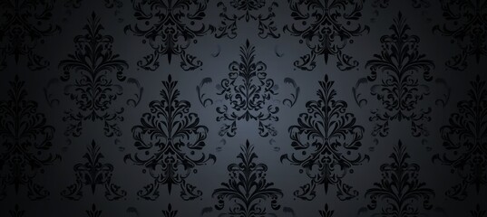 Elegant Damask Pattern Background with Dark Sophisticated Design Perfect for Formal Invitations