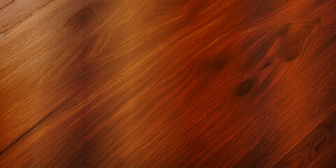 An Intimate Close-Up of High Gloss Lacquered Wood Paneling, Showcasing a Deep, Rich Brown Color with a Reflective Surface and Subtle Natural Grain Texture That Evokes a Timeless Retro Aesthetic"
