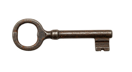 Isolated Old Rusty Key